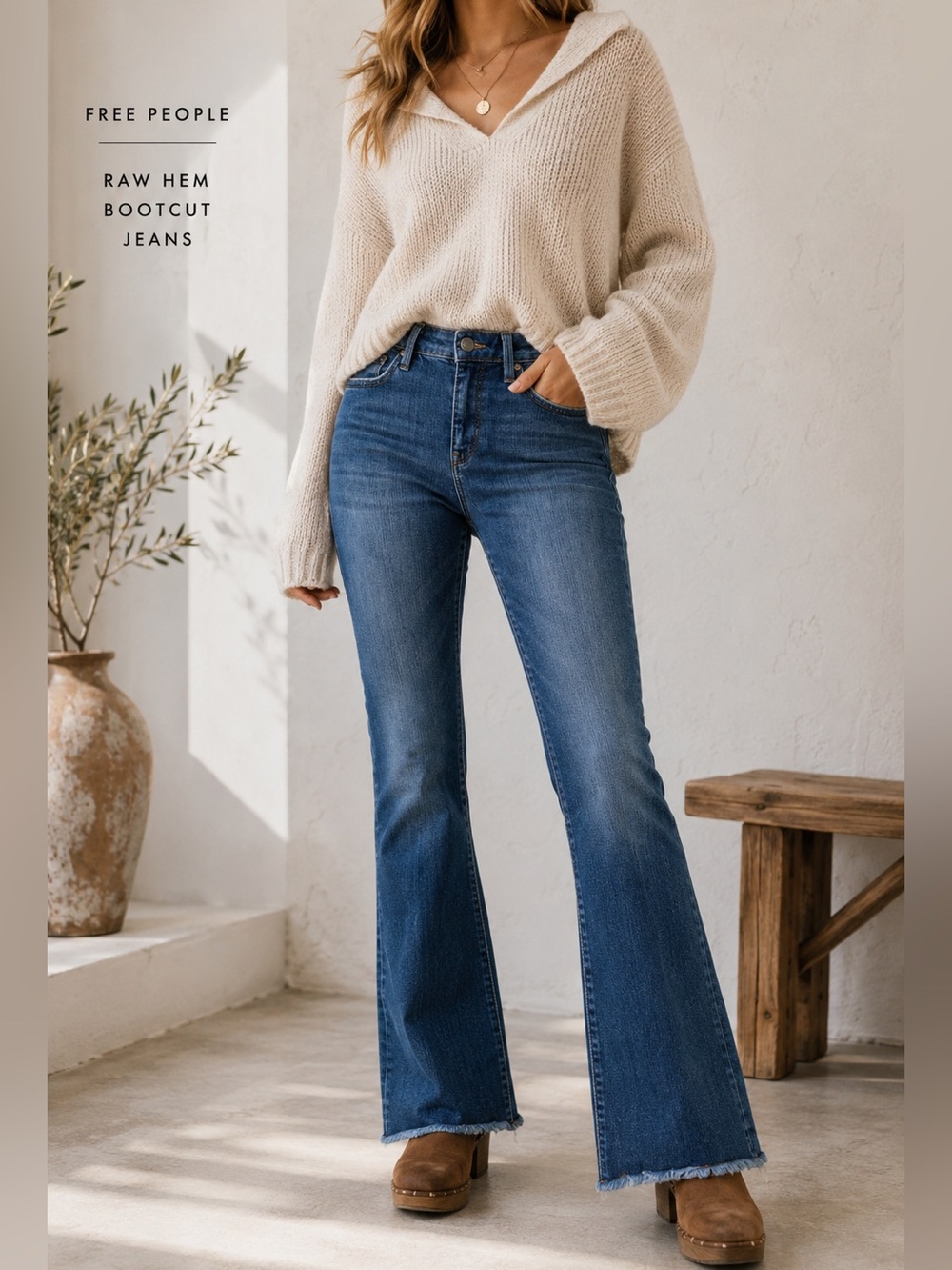 Free People Y2K Raw Hem Flare Bootcut Jeans Size 27